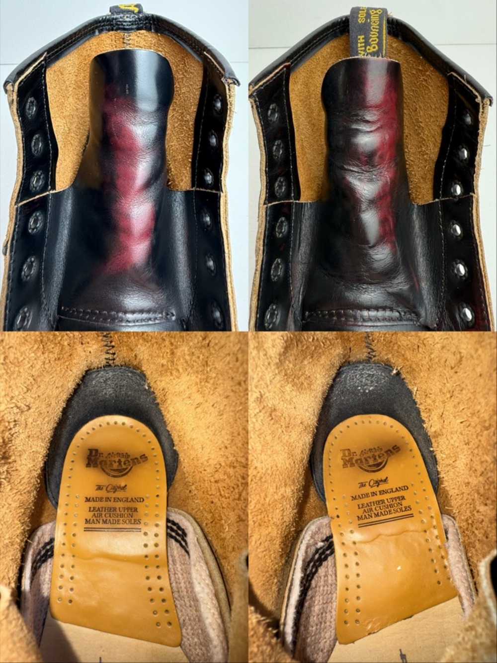 Vintage Doc Martens England Oxblood Red Black 101 MIE Rub Off Boots UK 4 - Picture 13 of 15